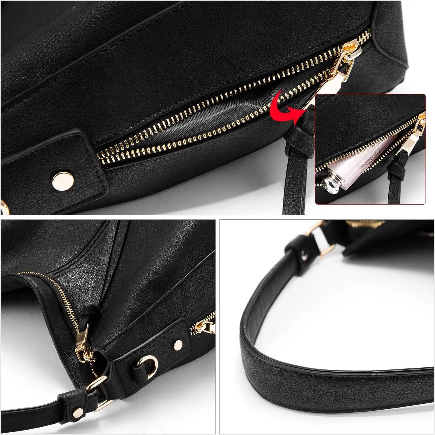Realer Hobo Crossbody Bags for Women Designer Leather Hobo Handbags Retro Large Size Shoulder Bag Bucket Purse