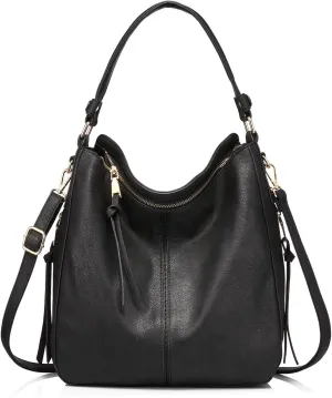 Realer Hobo Crossbody Bags for Women Designer Leather Hobo Handbags Retro Large Size Shoulder Bag Bucket Purse