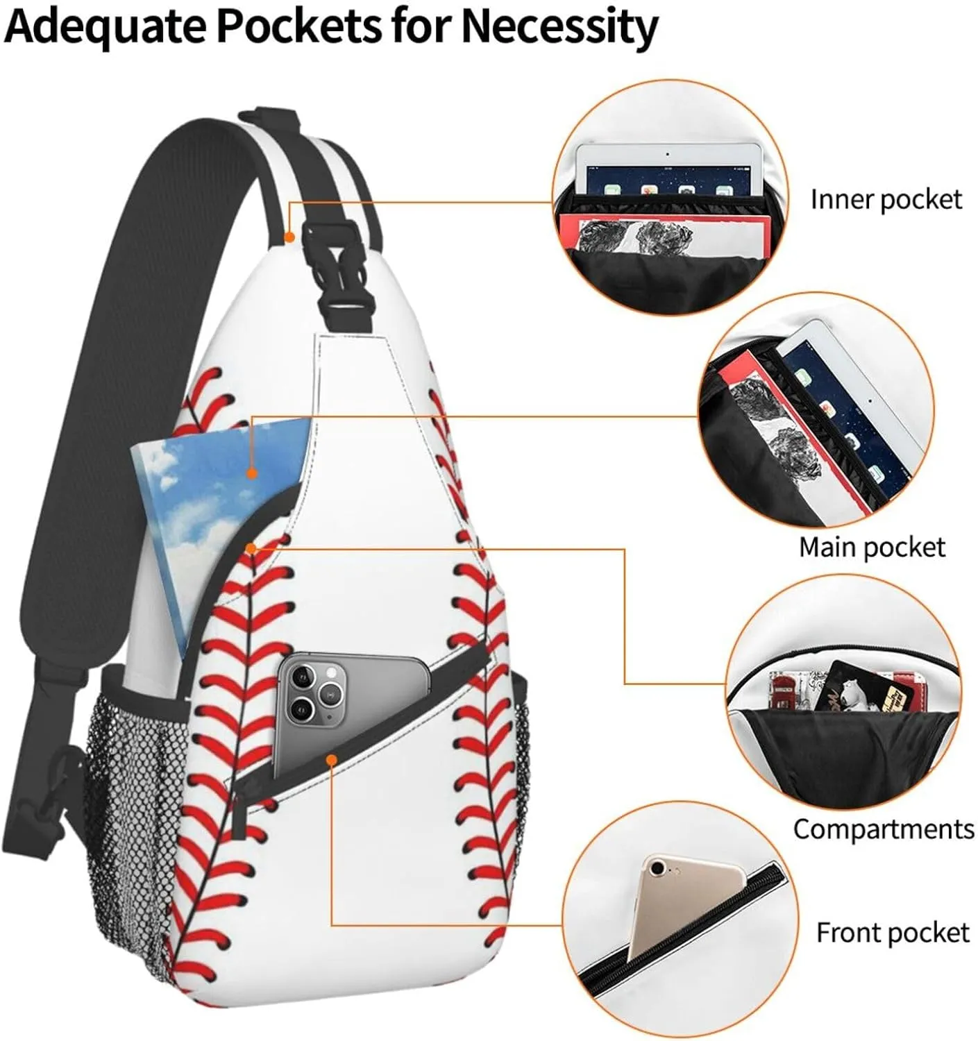 Red Spider Web Crossbody Backpack Chest Bag For Men Women Large Capacity Shoulder Sling Bag Cycling Travel Daypack
