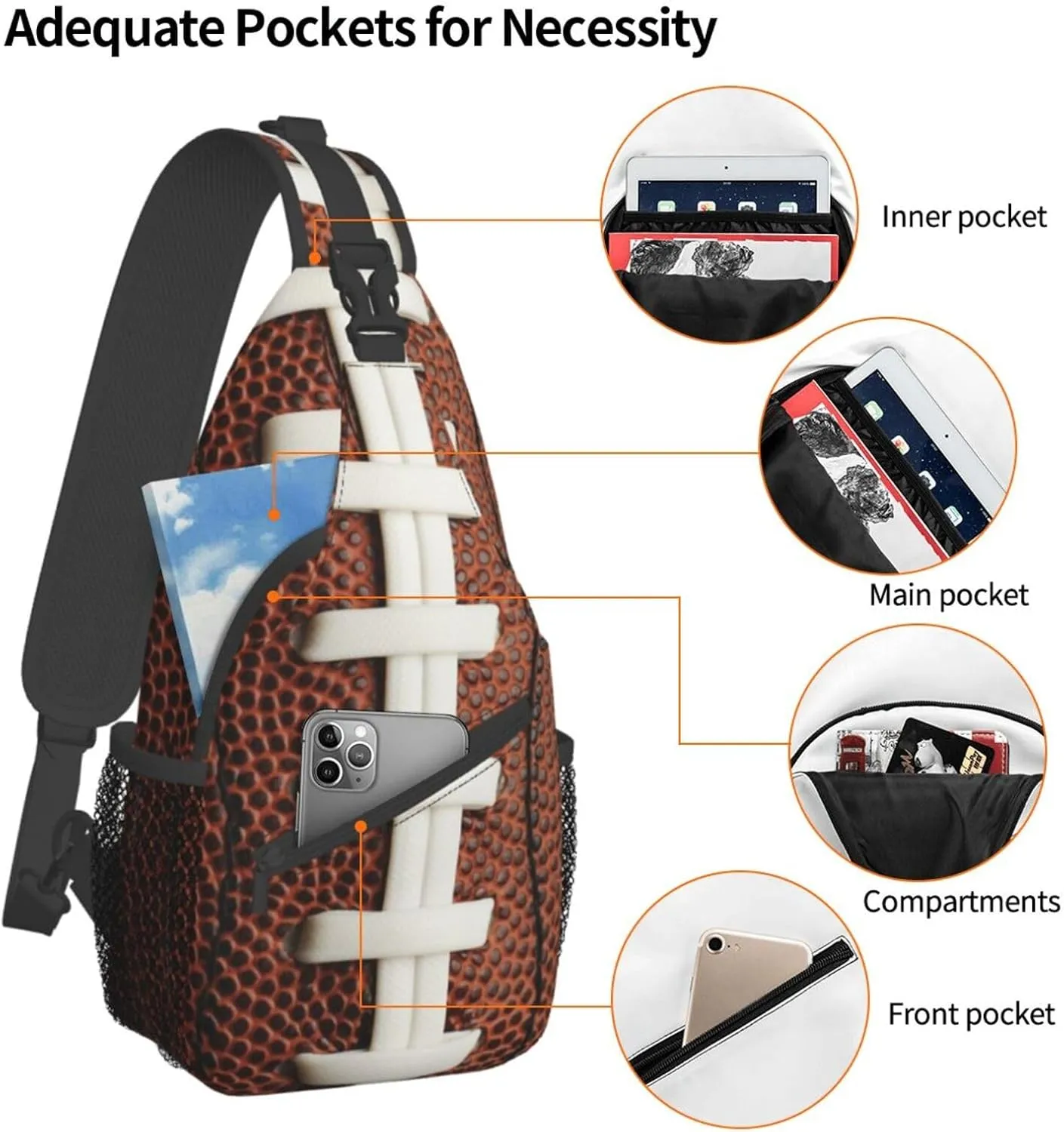 Red Spider Web Crossbody Backpack Chest Bag For Men Women Large Capacity Shoulder Sling Bag Cycling Travel Daypack