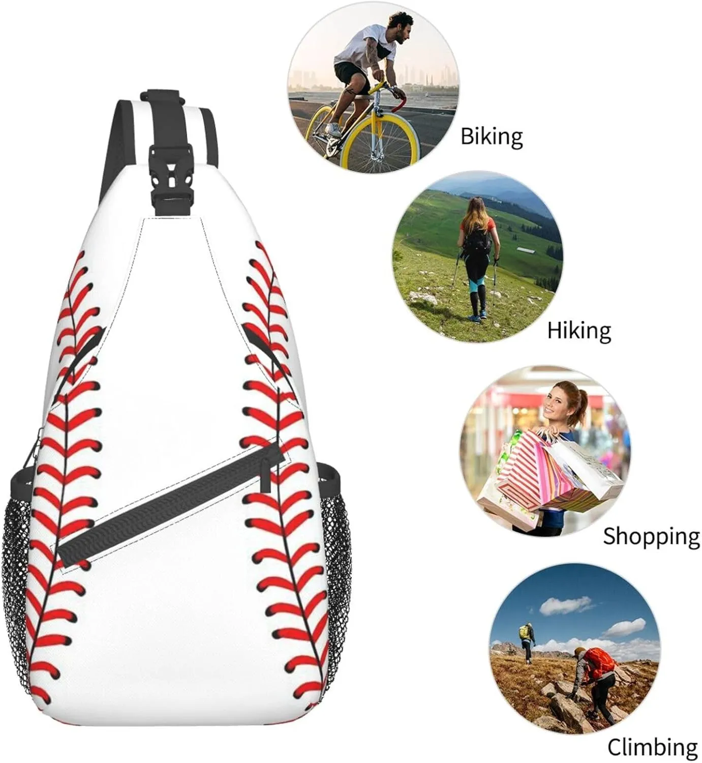 Red Spider Web Crossbody Backpack Chest Bag For Men Women Large Capacity Shoulder Sling Bag Cycling Travel Daypack