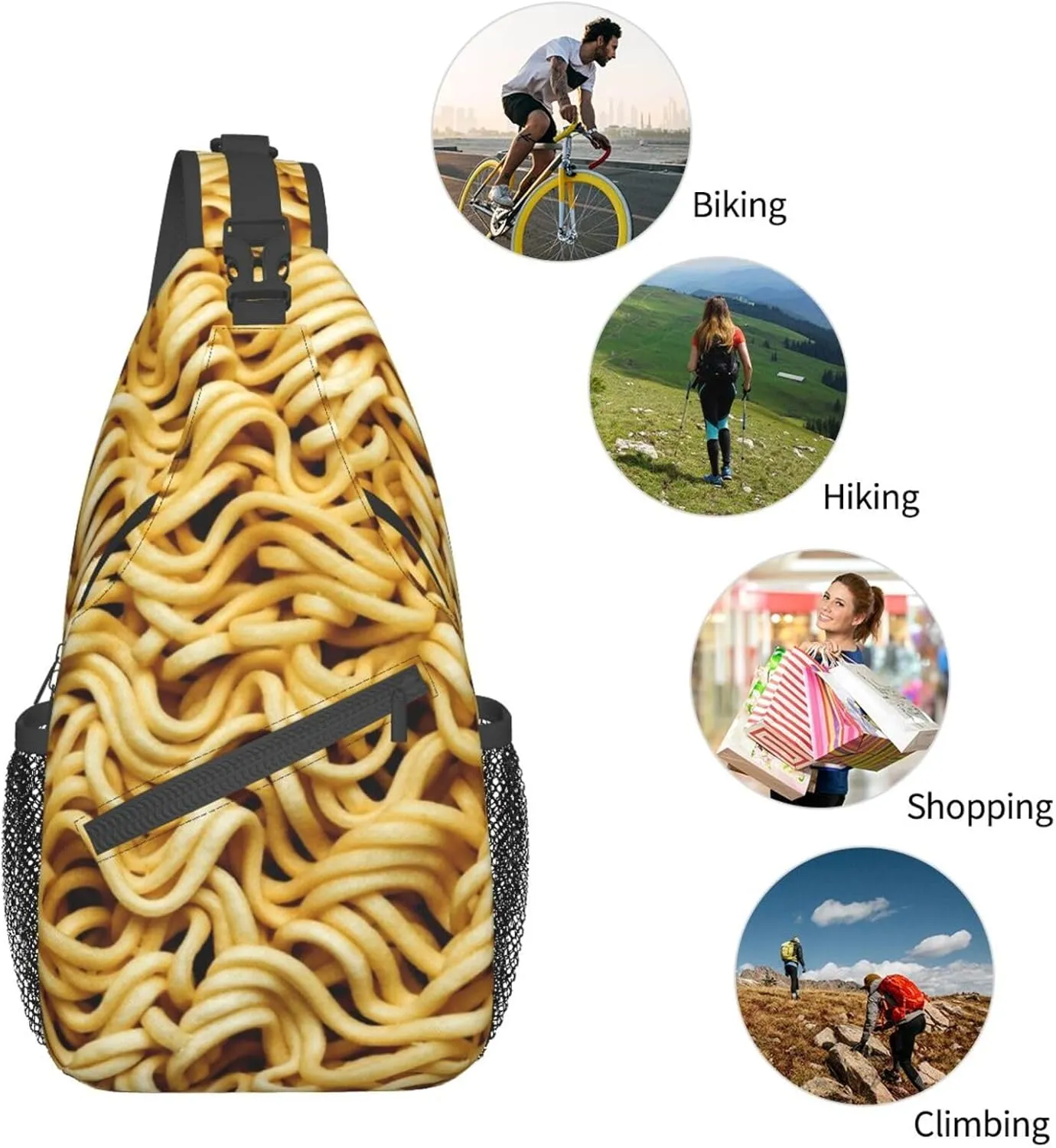Red Spider Web Crossbody Backpack Chest Bag For Men Women Large Capacity Shoulder Sling Bag Cycling Travel Daypack