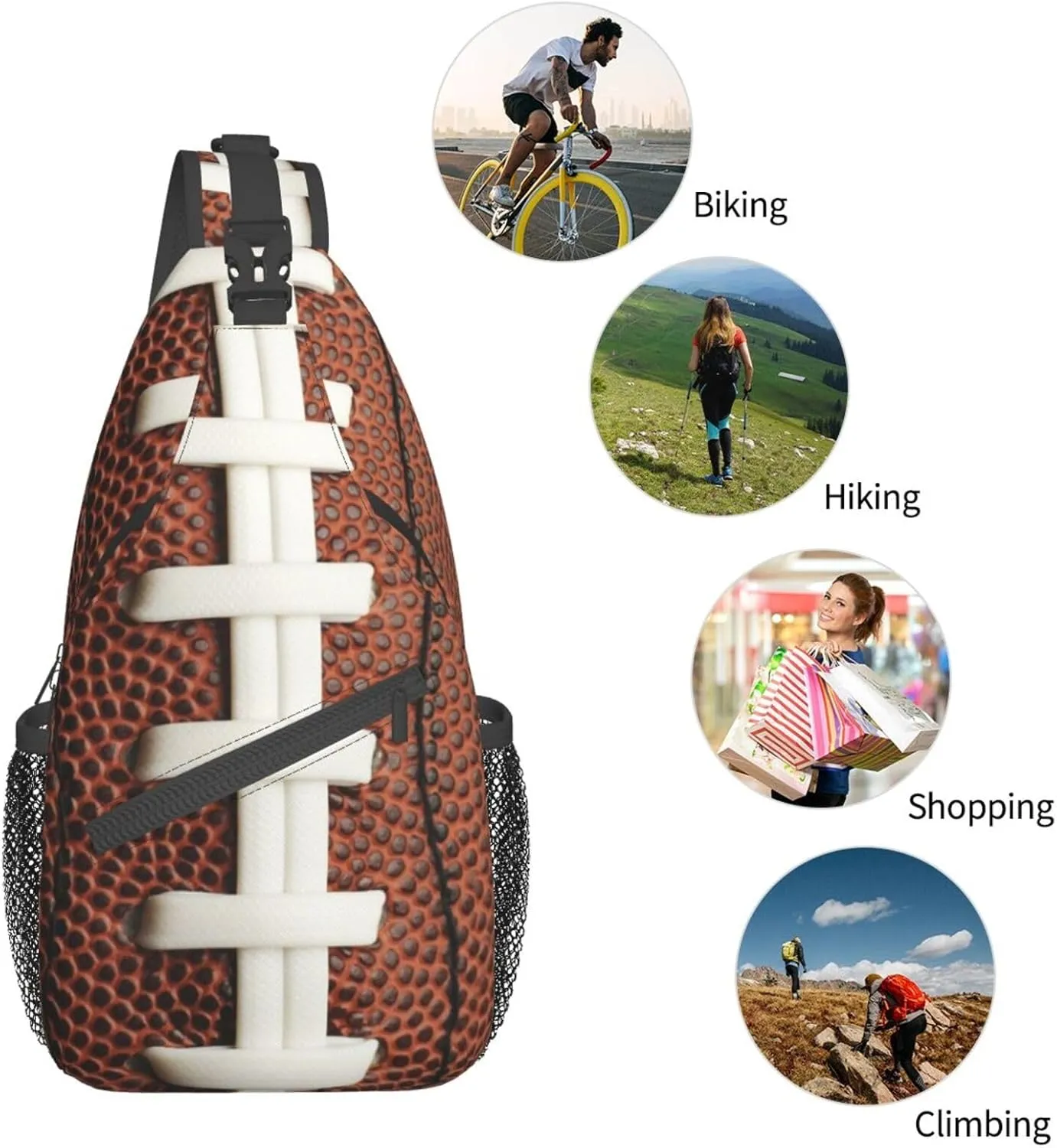 Red Spider Web Crossbody Backpack Chest Bag For Men Women Large Capacity Shoulder Sling Bag Cycling Travel Daypack