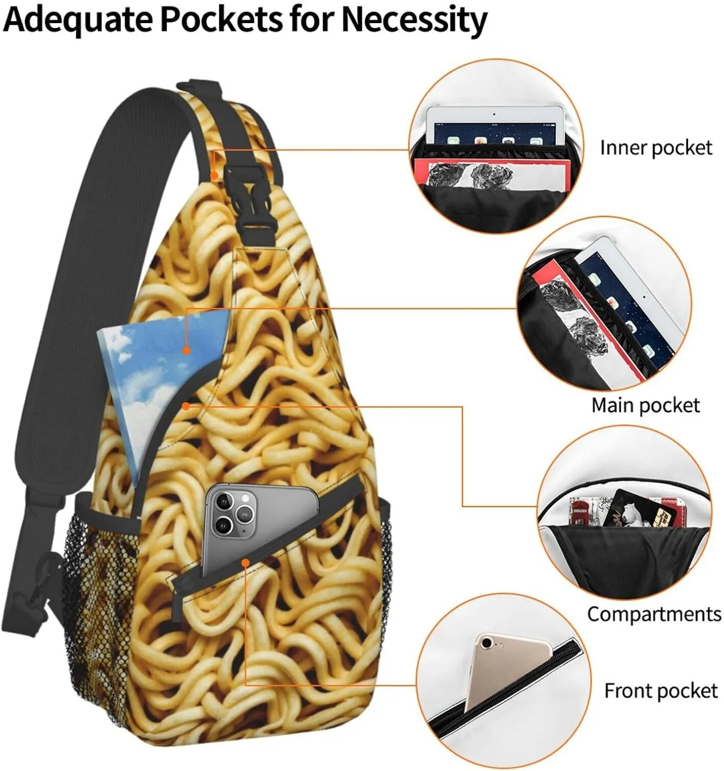 Red Spider Web Crossbody Backpack Chest Bag For Men Women Large Capacity Shoulder Sling Bag Cycling Travel Daypack