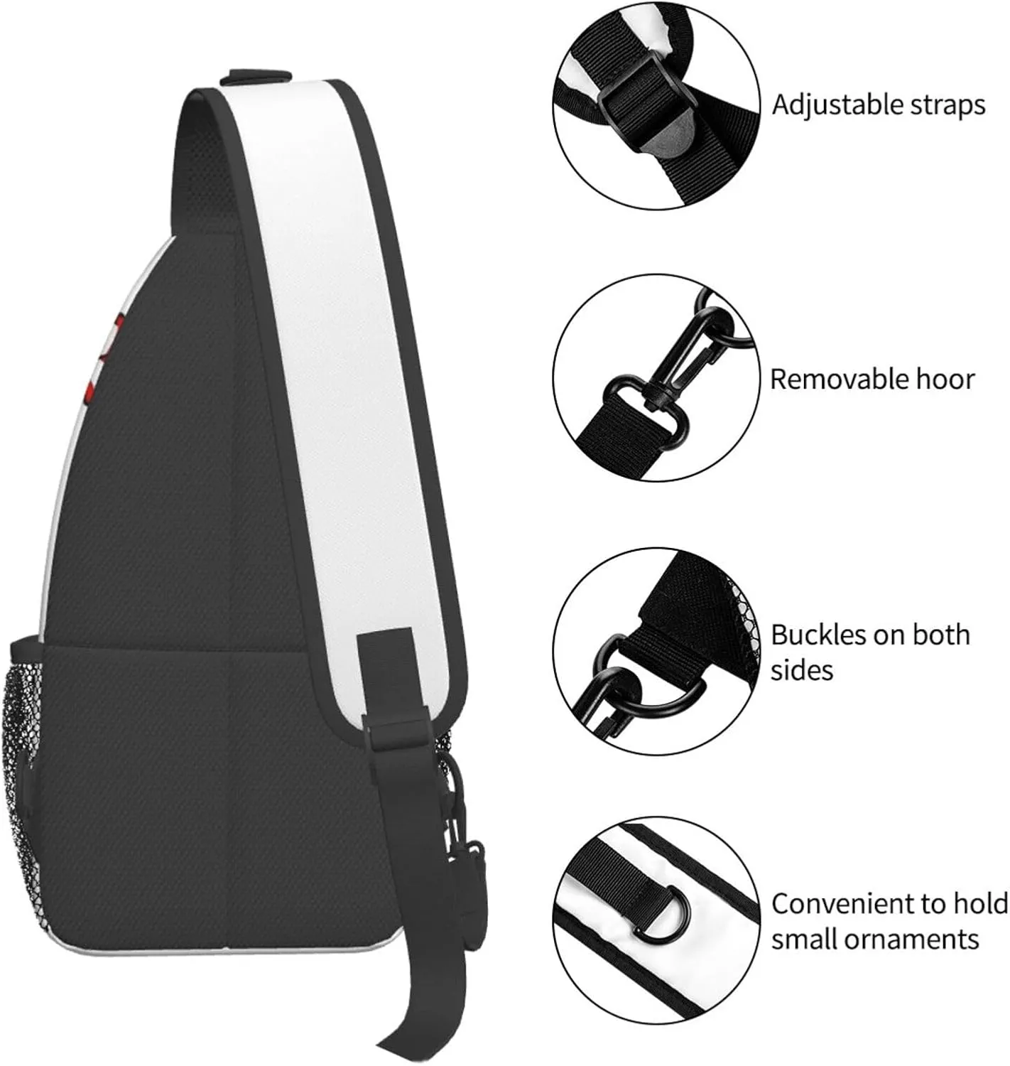 Red Spider Web Crossbody Backpack Chest Bag For Men Women Large Capacity Shoulder Sling Bag Cycling Travel Daypack