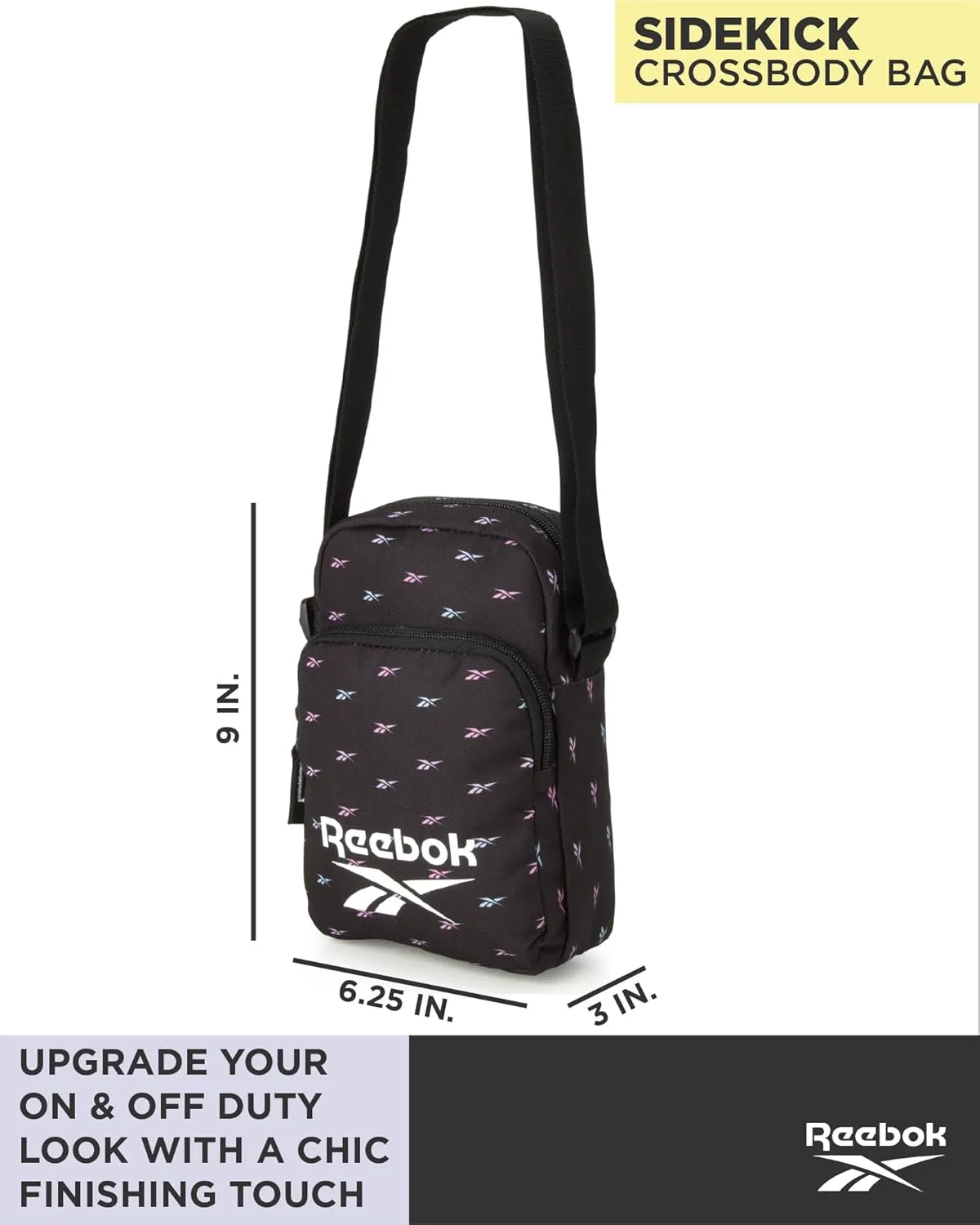 Reebok Women's Crossbody Bag - Mini Purse Shoulder Handbag with Adjustable Strap - Small Casual Sling Bag for Women