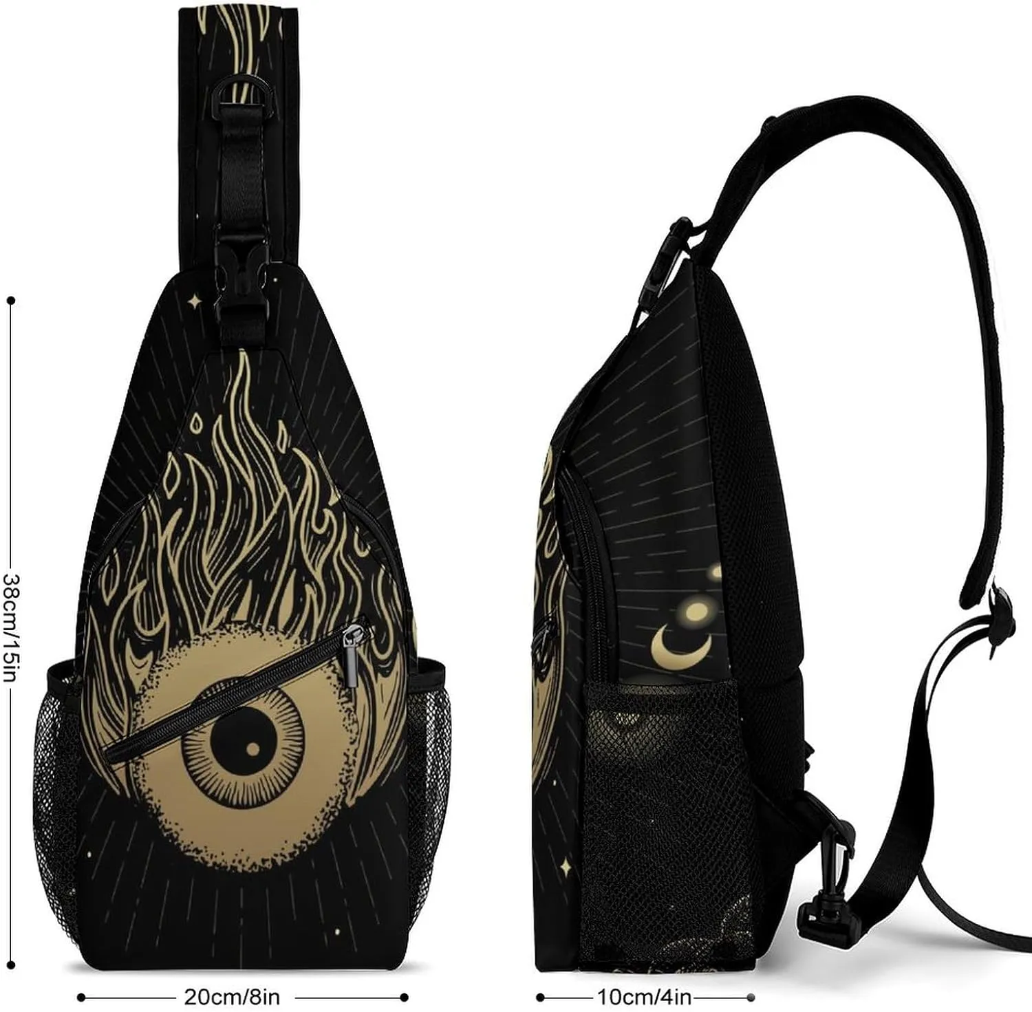 Reed-mushroom-print Sling Bag Crossbody Chest Bag Shoulder Bag For Travel Hiking Cycling Camping
