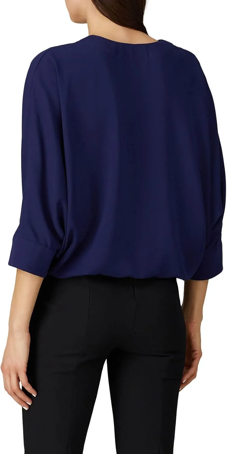 Rent The Runway Pre-Loved Navy Elastic Waist Blouse