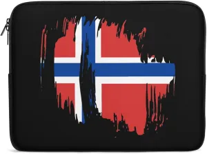 Retro Norwegian Flag Personalized Laptop Bag Business Casual Laptop Case Slim Computer Bag Briefcase