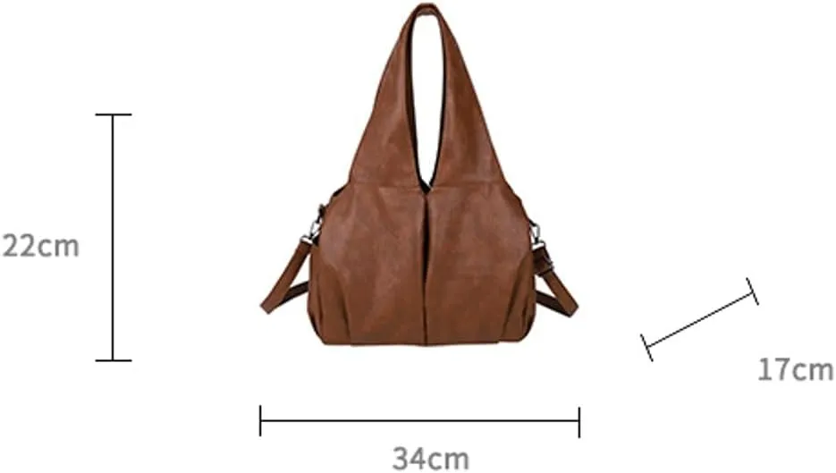 Retro Pure Color Shoulder Bags for Women Soft PU Material Tote Bags Trendy Simple Sling Bag for Casual Life