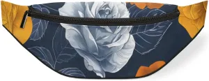Retro Roses Crossbody Fanny Pack Waist Bag with Adjustable Strap Hip Pack for Sports Festival Workout Traveling Running Casual