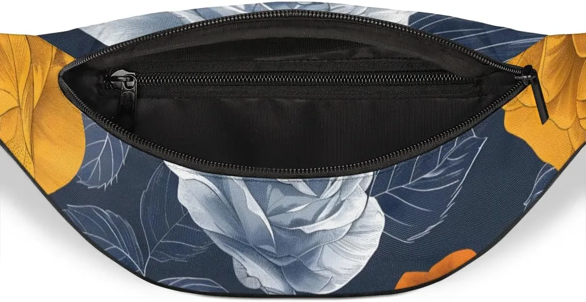Retro Roses Crossbody Fanny Pack Waist Bag with Adjustable Strap Hip Pack for Sports Festival Workout Traveling Running Casual