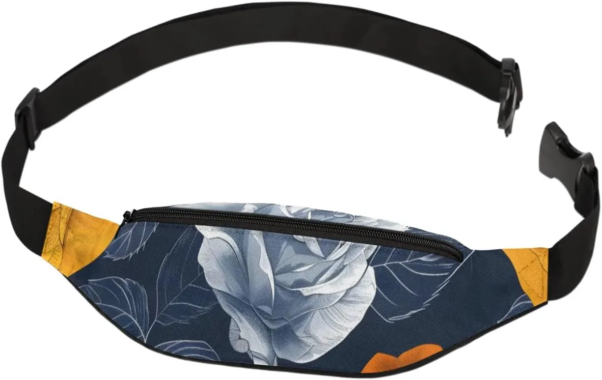 Retro Roses Crossbody Fanny Pack Waist Bag with Adjustable Strap Hip Pack for Sports Festival Workout Traveling Running Casual