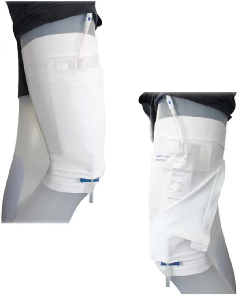 Reusable Male Urinal Bag Catheter Leg Bag Holder Pee Bag Portable Wearable Men's Urinal Elastic Waistband Toilet Elastic Waistband Urine Replacement Collector Urine Bag Holder (L)