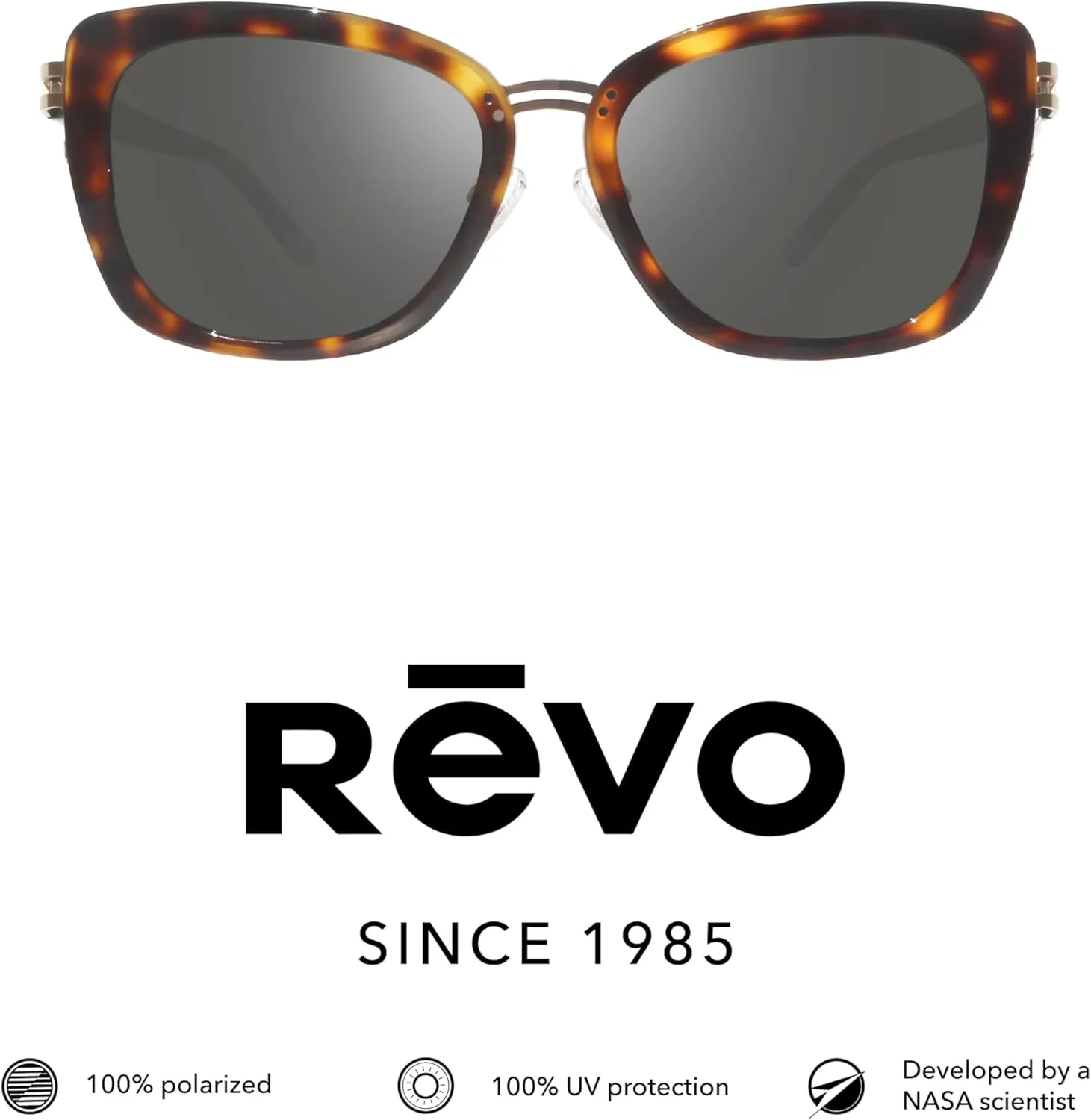 Revo Sunglasses Eva: Polarized Lens with Cat Eye Frame with Stainless Steel Detailing