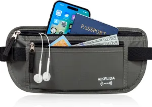 RFID Blocking Passport Holder - Money Belt & Travel Wallet, Travel Belt Bag Fanny Pack for Women Men