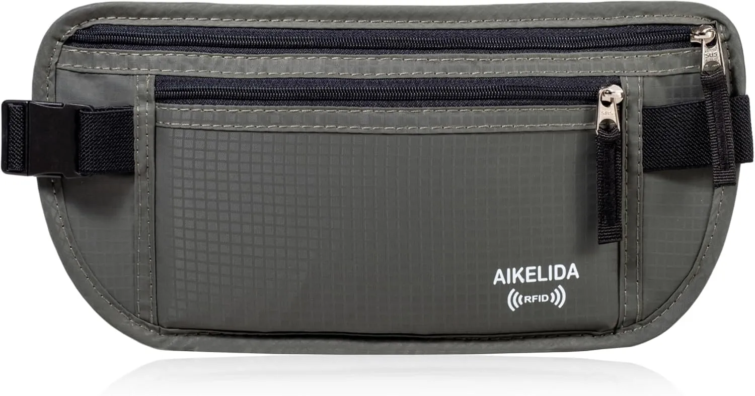 RFID Blocking Passport Holder - Money Belt & Travel Wallet, Travel Belt Bag Fanny Pack for Women Men