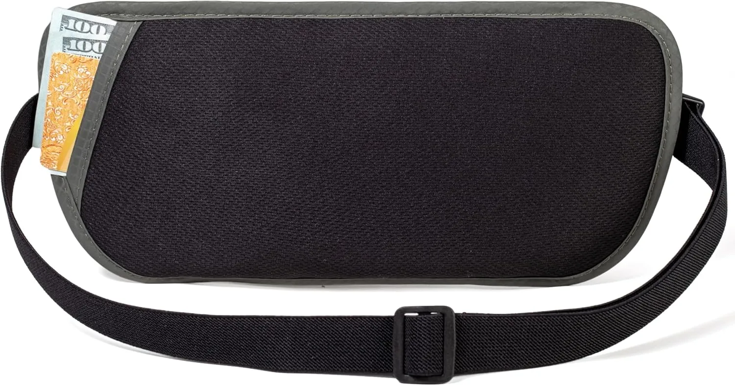RFID Blocking Passport Holder - Money Belt & Travel Wallet, Travel Belt Bag Fanny Pack for Women Men