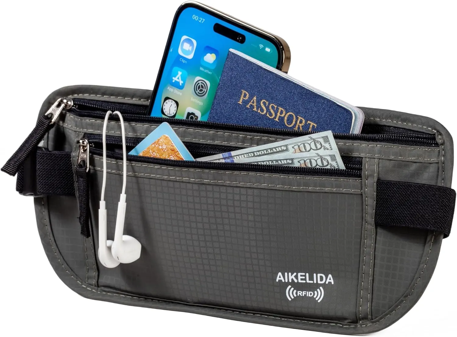 RFID Blocking Passport Holder - Money Belt & Travel Wallet, Travel Belt Bag Fanny Pack for Women Men