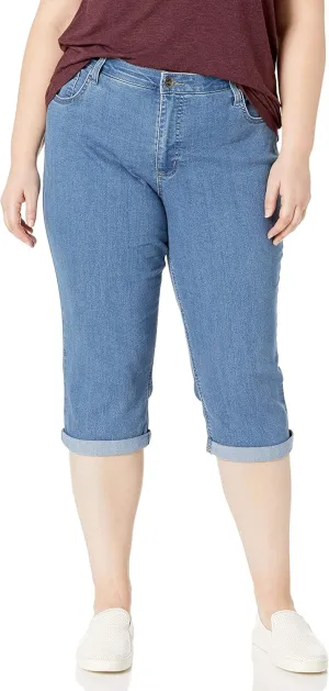 Riders by Lee Indigo Women's Plus Size Comfort Waist Cuff Capri