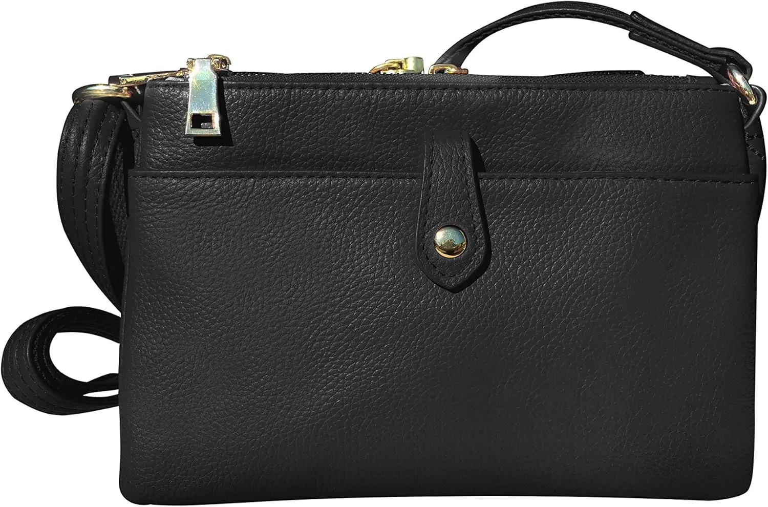Roma Leathers Gun Concealment Sling Purse - Cowhide Leather - Black