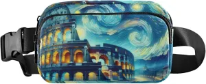 Roman Colosseum Starry Night Women Fanny Packs Designer Everywhere Belt Bag Waterproof Waist Bag for Women