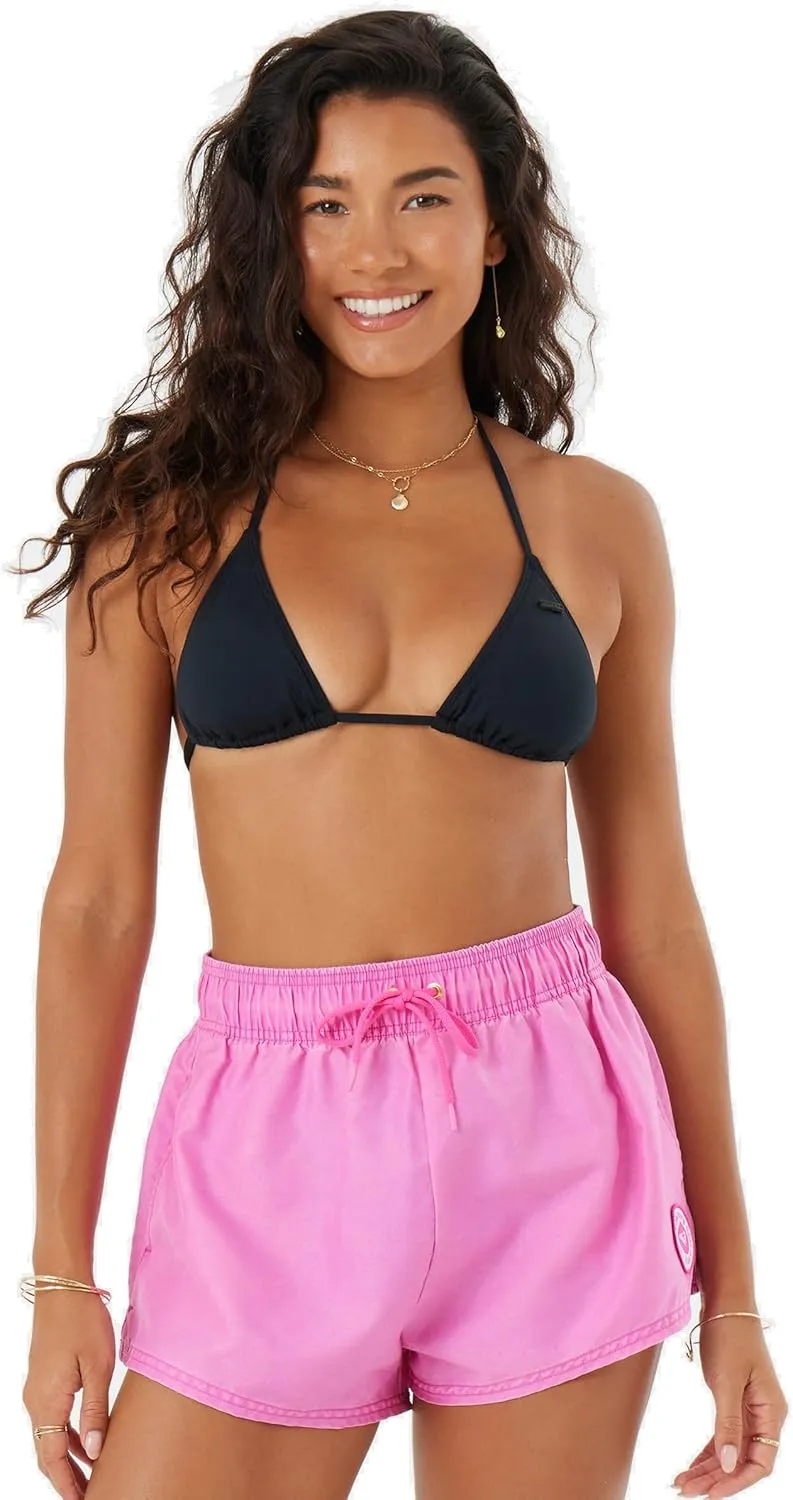 Roxy Women's Beach Casual Loose Fitted, Elastic Waist Drawcord Swim Shorts, Quick-Dry