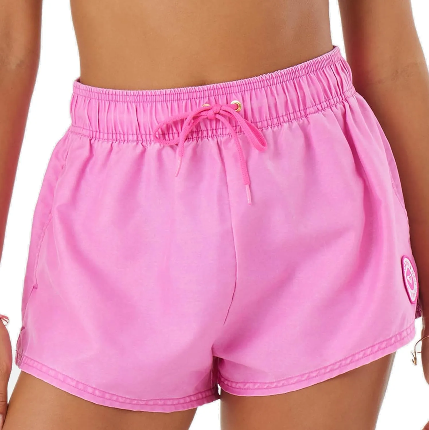 Roxy Women's Beach Casual Loose Fitted, Elastic Waist Drawcord Swim Shorts, Quick-Dry