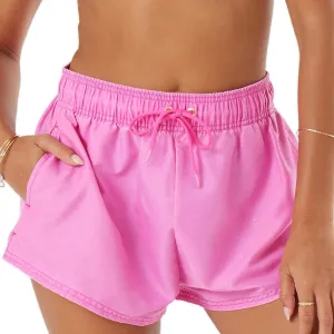 Roxy Women's Beach Casual Loose Fitted, Elastic Waist Drawcord Swim Shorts, Quick-Dry