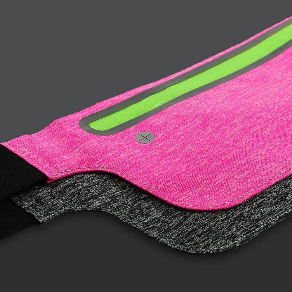 Running Waist Pack,Lightweight Fitness Workout Belt Sport Waist Bag Water Resistant Reflective Runner Belt Sports Freerunning Phone Holder Adjustable Waistband for Man Women Outdoors Running Climbing
