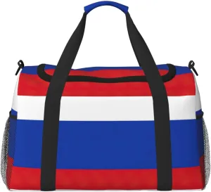 Russian Flag print Carry on Bag Underseat forTraveling Personal Item Bag Travel Duffel Bag Gym Bag for Women Men