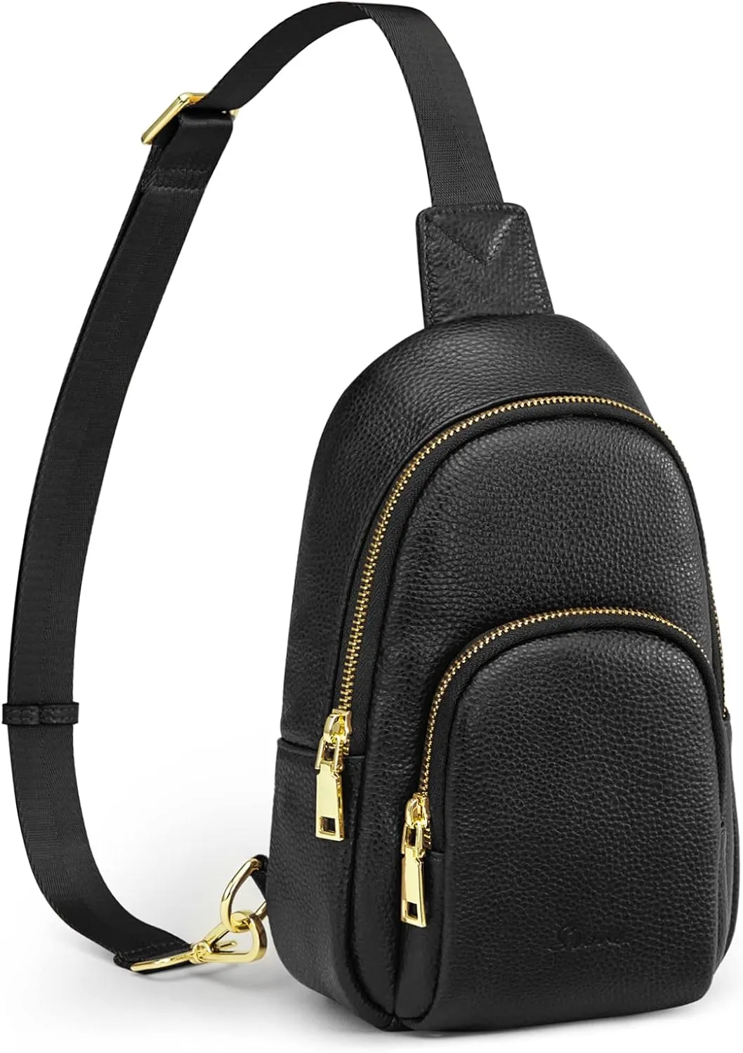 S-ZONE Leather Sling Bag for Women Men RFID Blocking Small Crossbody Purses