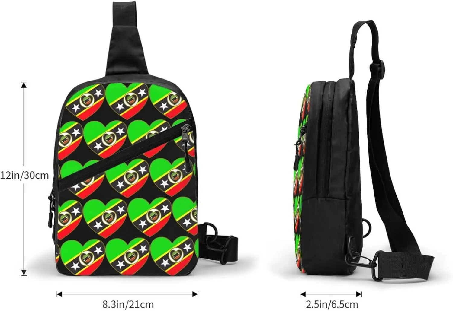 Saint Kitts Nevis Flag Crossbody Bag Portable Sling Bags Foldable Chest Daypack Reusable Sports Shoulder Backpack Diagonally Casual Rucksack Travel Bag