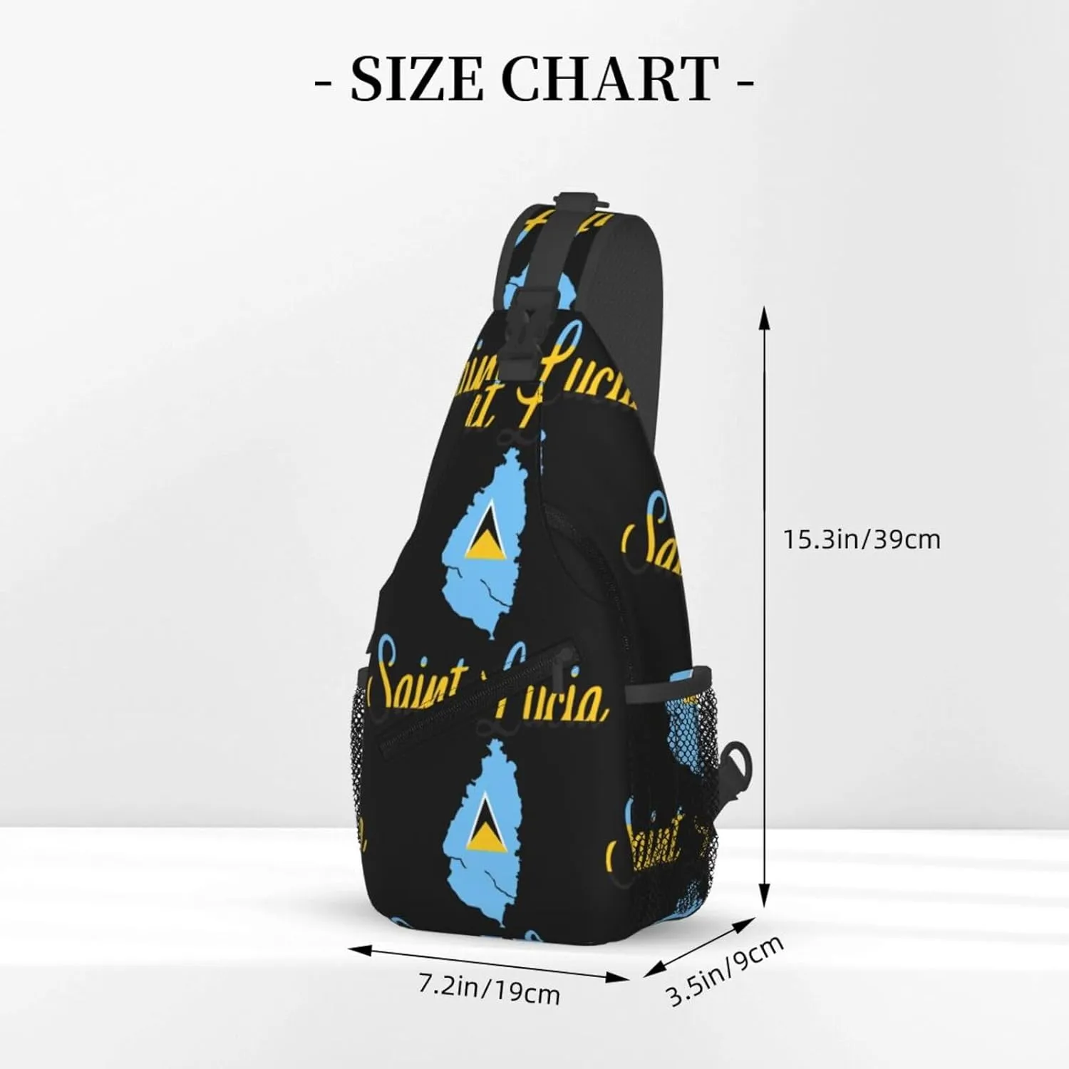 Saint Lucian Lucia Island Caribbean Chest Sling Bag Crossbody Shoulder Backpack Bag Gym Cycling Travel Hiking Daypack Cross Bag