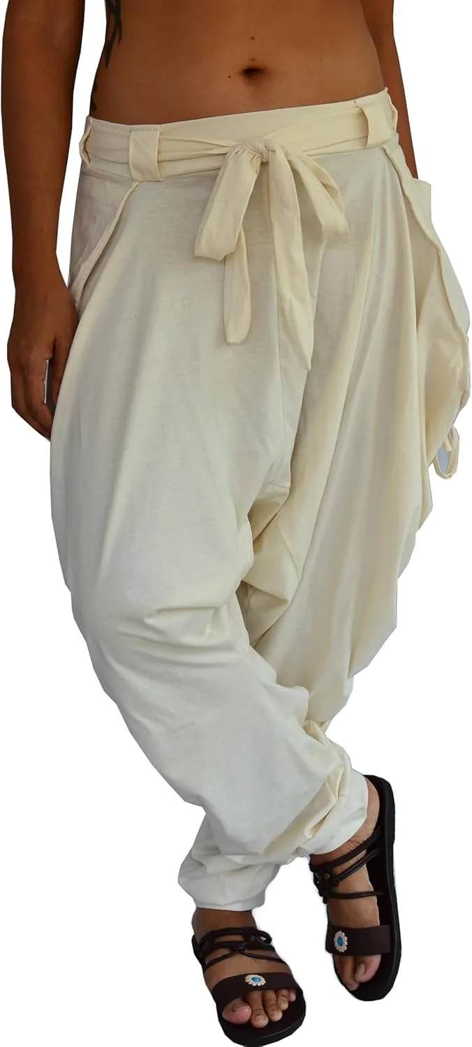Sakoonee Women Men Baggy Harem Pants Lounge Trousers Palazzo Dhoti Style 2 Pockets Cotton