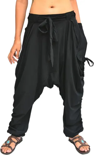 Sakoonee Women Men Baggy Harem Pants Lounge Trousers Palazzo Dhoti Style 2 Pockets Cotton