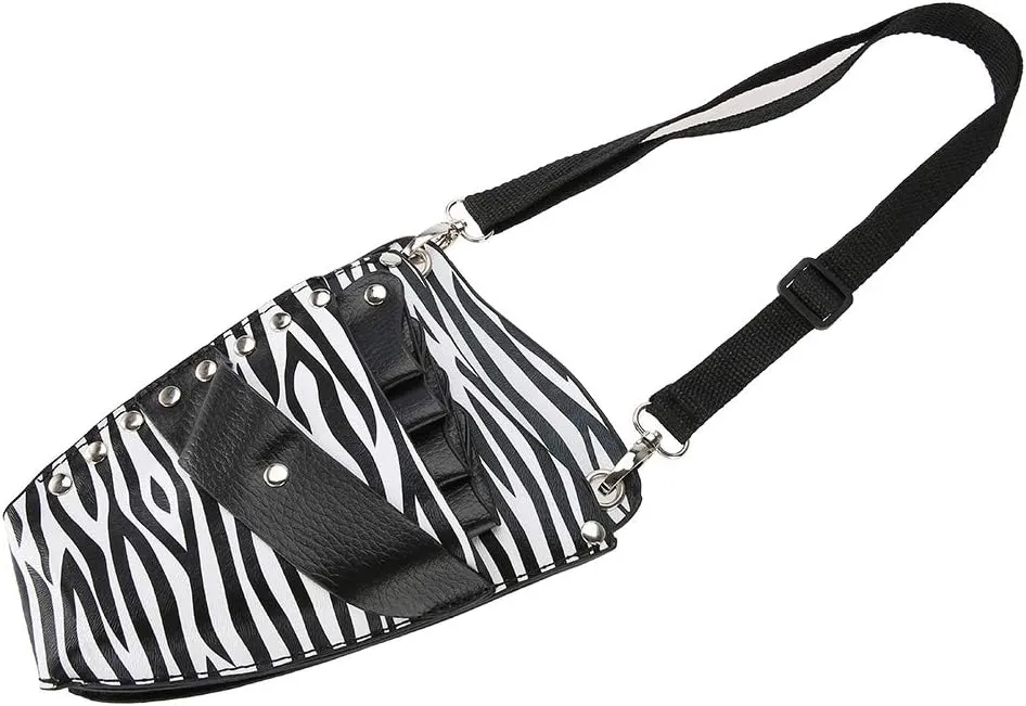 Salon Barber Hairdressing Scissors Holster Pouch, Barber Shears Holster, Hair Stylist Tools Bag with Waist Shoulder Belt PU Leather Shear Holder for Combs, Hair Clips