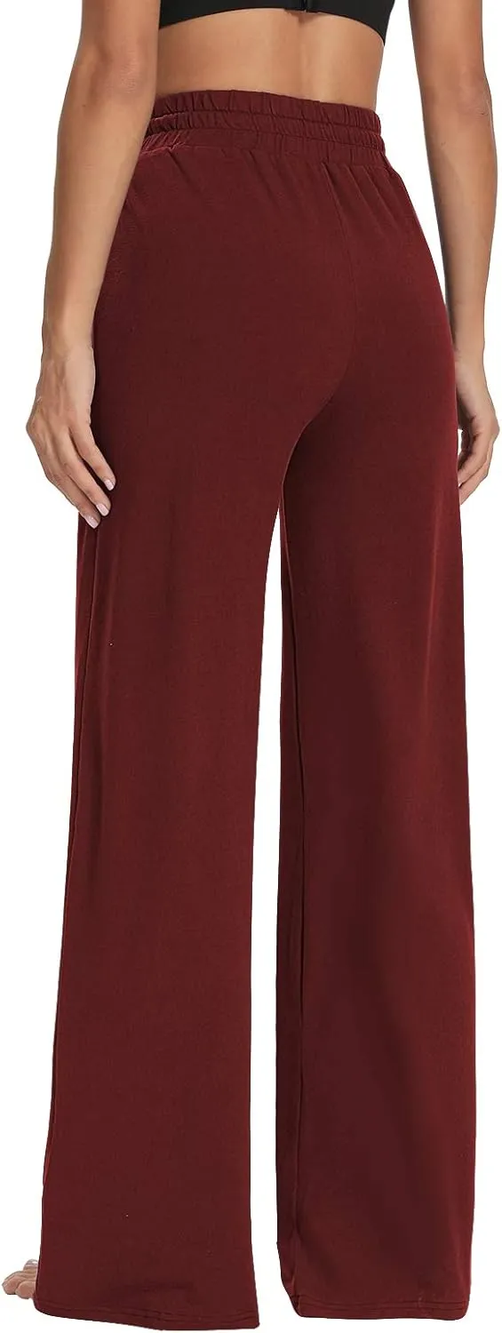 Sarin Mathews Womens Yoga Sweatpants Wide Leg High Waisted Lounge Pajamas Pants Comfy Workout Loose Pants with Pockets