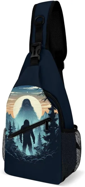 Sasquatch Bigfoot Sling Bags Travel Crossbody Shoulder Bag Small Chest Pack Hiking Backpack for Women Men