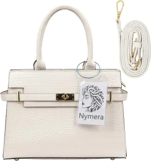 Satchel Bag Top Handle Purse for Women Crossbody Bag Handbag Designer Crocodile Pattern Purse with Detachable Strap