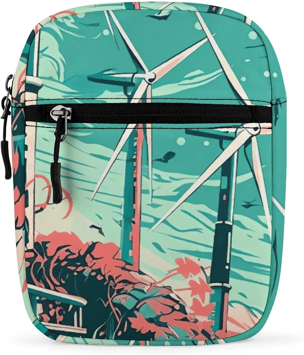 Satchel Tote Bag Messenger Bag Simple Windmill Diagram Printed Mini Sling Bag Purse Suitable for Work Travel