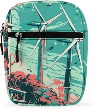 Satchel Tote Bag Messenger Bag Simple Windmill Diagram Printed Mini Sling Bag Purse Suitable for Work Travel