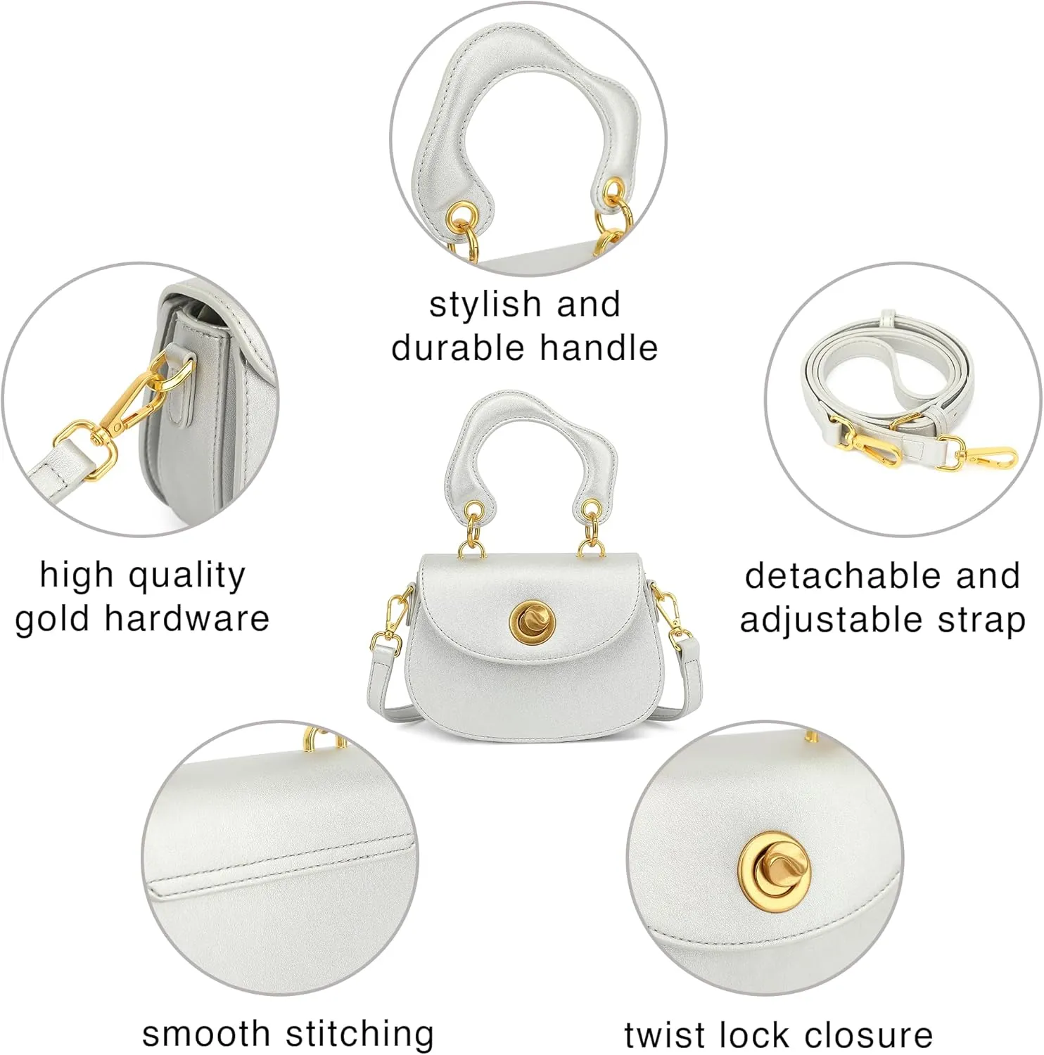 Scarleton Crossbody Bags for Women, Purses for Women, Lightweight Shoulder Bag Purse, Crossbody Bag with 2 Straps, H2087