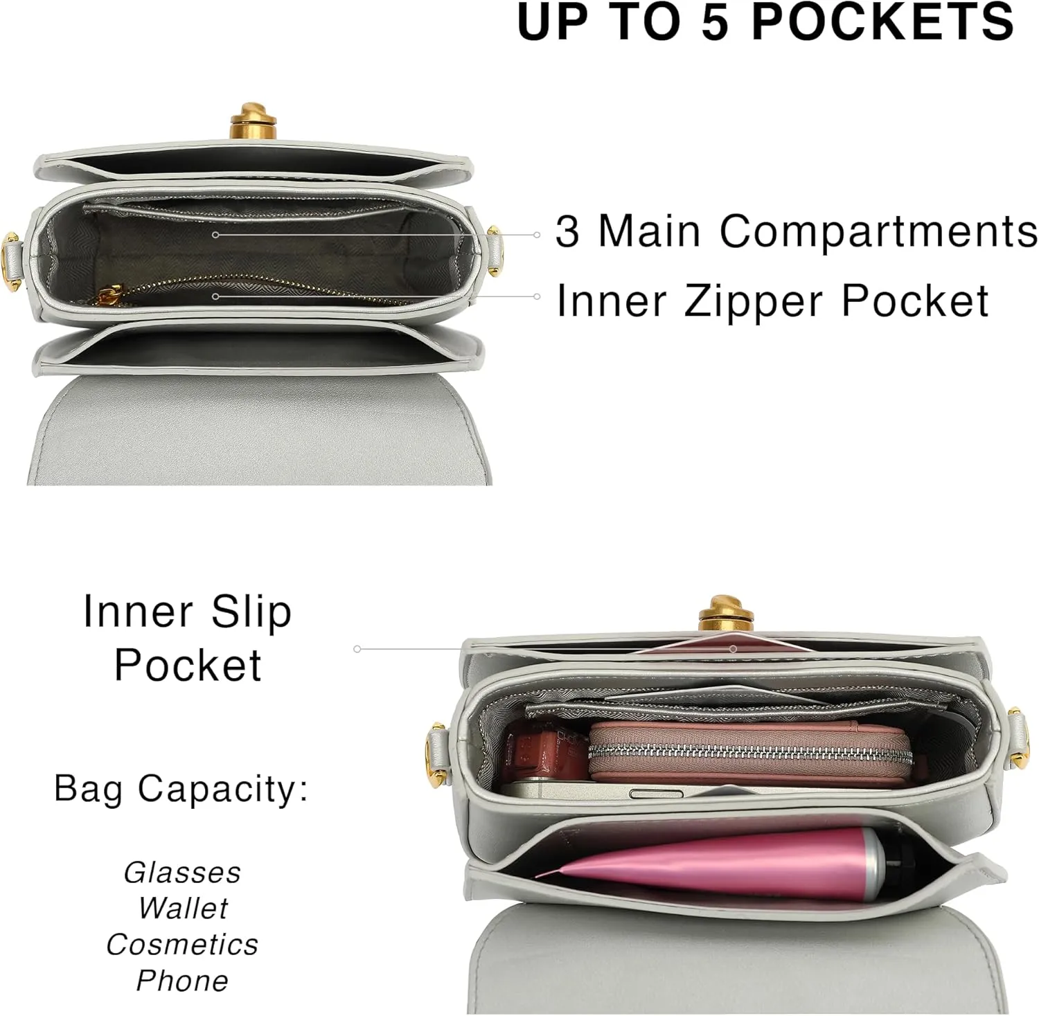 Scarleton Crossbody Bags for Women, Purses for Women, Lightweight Shoulder Bag Purse, Crossbody Bag with 2 Straps, H2087