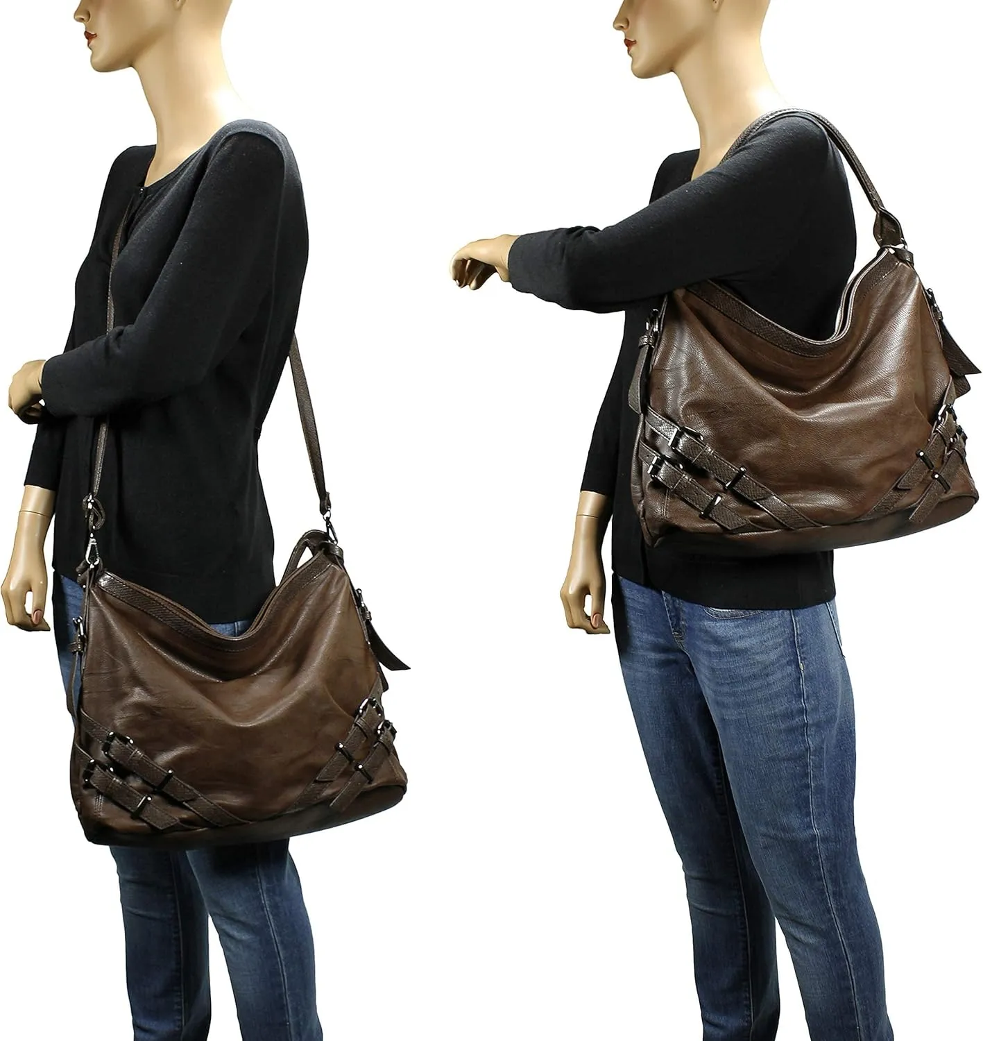Scarleton Women's Faux Leather Purses and Handbags, Shoulder Bag, Top Handle Satchel, Hobo Bag with Pouch, H1035