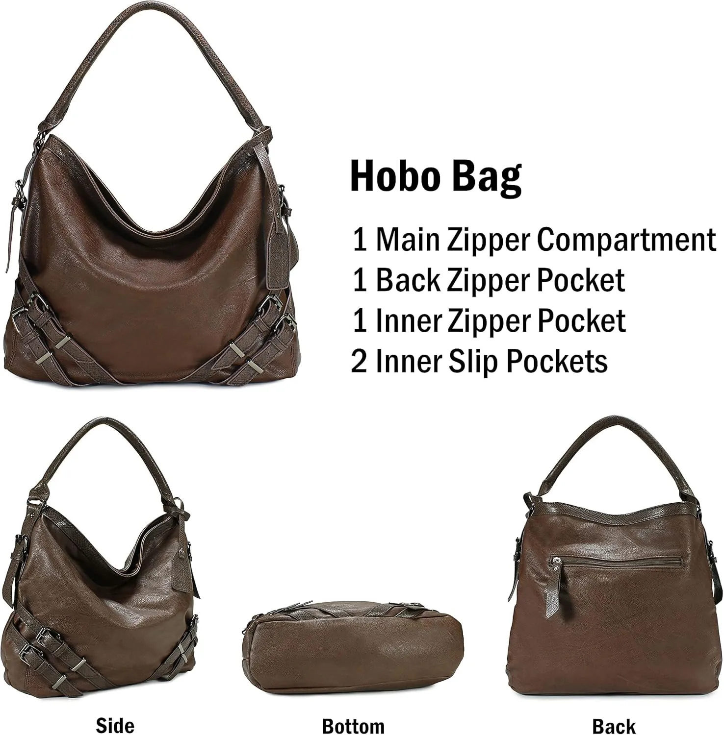 Scarleton Women's Faux Leather Purses and Handbags, Shoulder Bag, Top Handle Satchel, Hobo Bag with Pouch, H1035