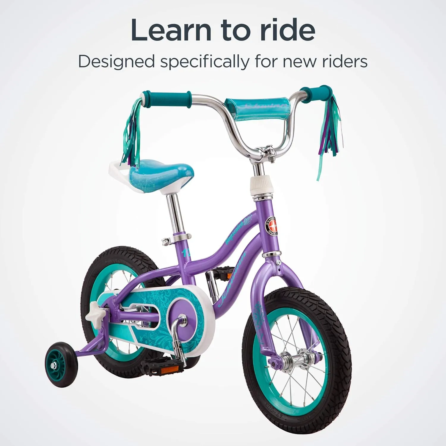 Schwinn Hopscotch & Toggle Kids Bike, Boys and Girls Bicycle, 12-16-Inch Wheels, Removable Training Wheels for 2-4 Year Olds, Saddle with Handle for Assistance, Easy Tool-Free Assembly