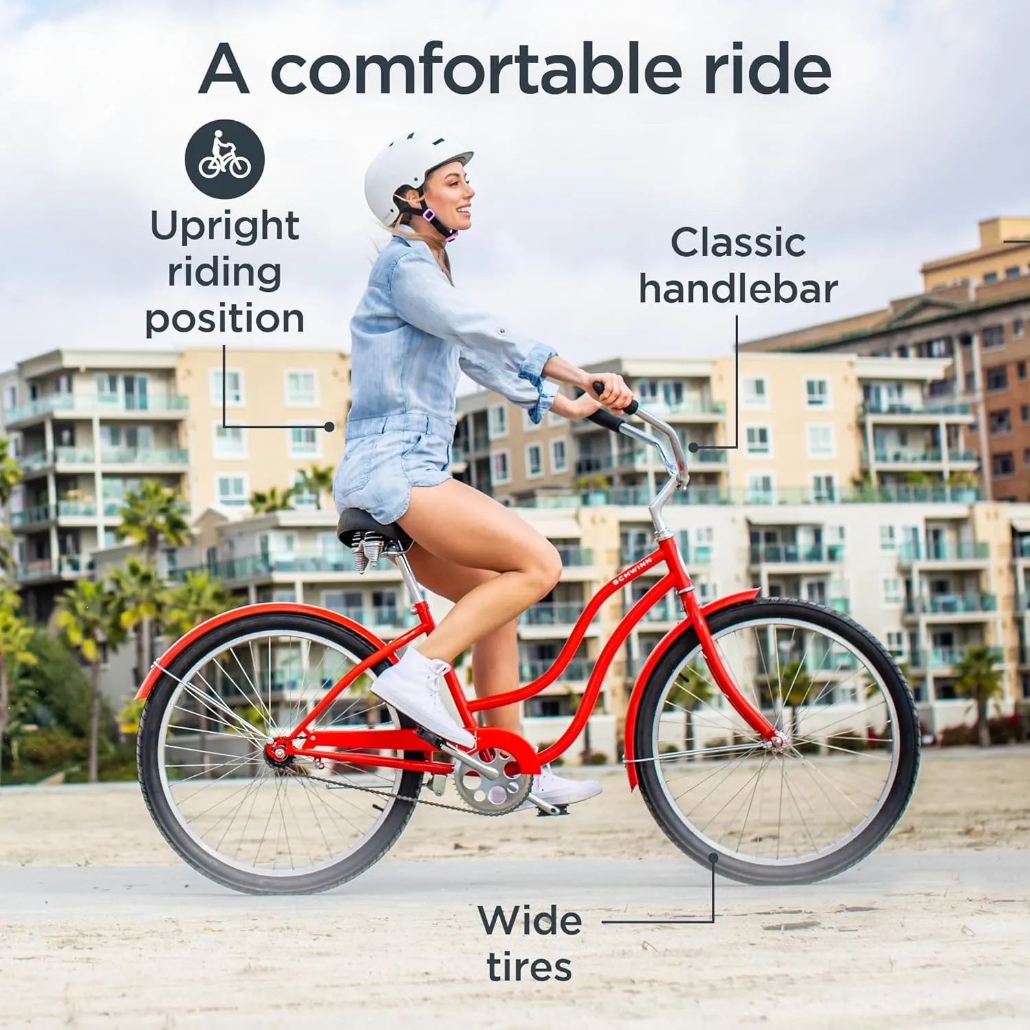 Schwinn Mikko Adult Beach Cruiser Bike