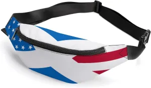 Scotland U.S. Flag Mix Waterproof Fanny Pack Belt Bag Crossbody Waist Bags Travel Essentials for Sports Workout