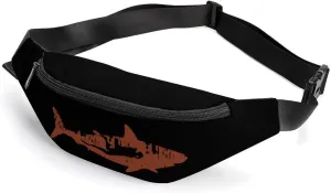 Scuba Diver Shark Waterproof Fanny Pack Belt Bag Crossbody Waist Bags Travel Essentials for Sports Workout
